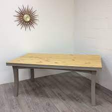 Kitchen furniture counter & bar stools kitchen & dining sets kitchen & dining chairs kitchen & dining tables buffets & sideboards home bars kitchen carts bar tables kitchen cabinets. Large 6ft Refurbished Farmhouse Solid Pine Kitchen Dining Table Vinterior