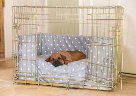 Grey Spot Dog Crate Bumper And Cushion Set Available In 4 Sizes And 3 Crate Colours In 2021 Dog Crate Furniture Dog Crate Cover Puppy Crate