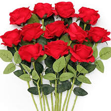 Flowers uk plum flowers silk flower bouquets luxury flowers fake flowers fresh flowers xmas flowers artificial flower arrangements floral be right on trend with this gorgeous faux miniature potted succulent. Mocoosy 12pcs Red Artificial Rose Flowers Silk Roses Single Stem Realistic Fake Rose Bouquet For Wedding Bridal Shower Home Garden Decorations Amazon Co Uk Home Kitchen