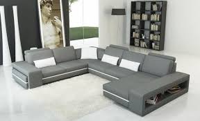 Vig Furniture Divani Casa 5070 Modern Grey And White Leather Sectional Sofa Vgev5070 Modern Sofa Sectional Grey Sectional Sofa Modern Sofa Design