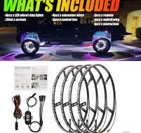 (4pcs/set) 15.5" RGB LED Wheel Ring Lights Magic Dream Color Neon Rim Light with APP & RF Remote Control