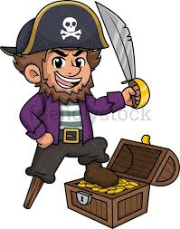 Maybe you would like to learn more about one of these? Pirate With Treasure Chest Cartoon Clipart Vector Friendlystock