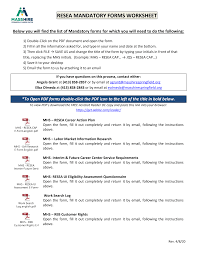 RESEA MANDATORY FORMS WORKSHEET
