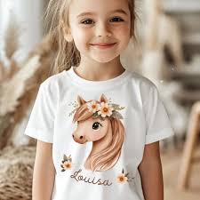 Iron-on image horse for school cone or birthday, horse with flowers to iron 