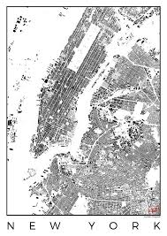 Black And White New York City Posters New York Map Schwarzplan Only Buildings Art Print By City Art Posters Society6 Map Of New York New York Poster City Map Poster