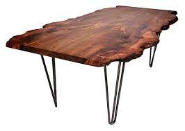 Live Edge Dining Table On Hairpin Legs Etsy Live Edge Dining Table Dining Table Hairpin Leg Dining Table