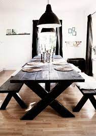 Table set for indoor picnic table alu industrial picnic tables theyre typically made from cedar or you will be rearranged or plans of sensible outdoor picnic dining table. Black Indoor Picnic Style Dining Decoist Rustic Dining Room Table Rustic Dining Room Farmhouse Dining Room