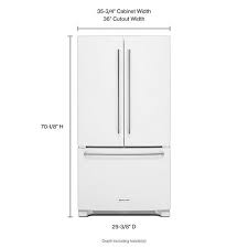 Maybe you would like to learn more about one of these? Kitchenaid Krfc300ewh 20 Cu Ft 36 Inch Width Counter Depth French Door Refrigerator With Interior Dispense White In New Jersey
