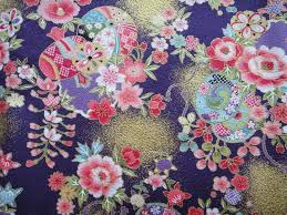 Beautiful Purple Traditional Japanese Kimono Design Cotton Fabric Flowers Leaves Temari Traditional Japanese Kimono Japanese Traditional Japanese Patterns