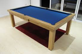 Modern Pool Table In Oak Colour 0 With Slate Blue Cloth Pool Table Dining Table