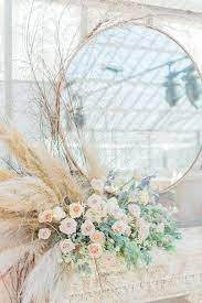 Natural Wild Arrangement Blush Pink Rose White Rose Greenery Pampas Grass Dusty Miller Small White F Grass Wedding Wedding Arrangements Succulent Wedding