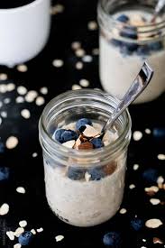 Top with your favorite fruits and nuts. Vanilla Almond Overnight Oatmeal With Blueberries Tastes Lovely