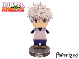 Killua smiles for his win. Hunter X Hunter Killua Zoldyck Papercraft Paperized Crafts