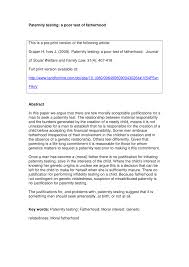 No matter what kind of academic paper you need, it is simple and affordable to place your order with my essay gram. Pdf Paternity Testing A Poor Test Of Fatherhood