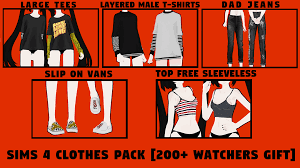 The sims 4 (women's clothing pack ) (cc) mods. Mmdxdl Sims 4 Clothes Pack 200 Watchers Gift By 8tuesday8 On Deviantart