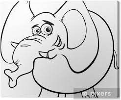 Continue this process alternating blue colors. Elephant Cartoon Coloring Page Canvas Print Pixers We Live To Change