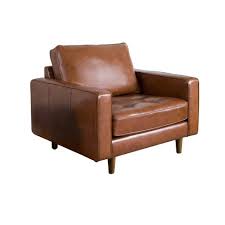 Accent chairs for living room. Calvin Mid Century Top Grain Leather Armchair Camel Abbyson Living Target