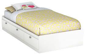 Nordli bed frame with storage, white, king. Twin Size White Platform Bed For Kids Teens Adults With 3 Storage Drawers Contemporary Kids Beds By Hilton Furnitures Houzz