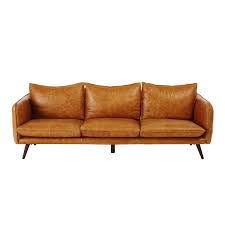 4 Sitzer Vintage Sofa Kamelfarbener Lederbezug Maisons Du Monde Leather Sofa Best Leather Sofa Tan Leather Sofas