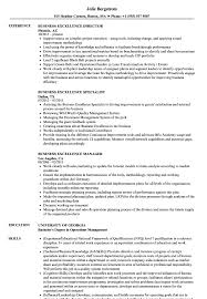 business excellence resume samples