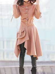 Winter Jacket Wool Women Brown Coat Cf043 Coats For Women Asymmetrical Coat Cool Outfits