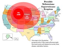 Data suggests that yellowstone erupts every 600,000 to 700,000 years, meaning it is due for another eruption. Possible Yellowstone Supervolcano Eruption Mapporn