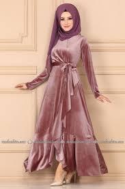 Firfirli Kadife Tesettur Elbise 5052ef311 Sarabi Moda Selvim Moda Kiyafetler Elbise Modelleri Elbise