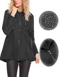 Sexyfree Women S Packable Rain Jacket Lightweight Waterproof Raincoat Black Xl Best Winter Coats Usa Rain Jacket Women Coats For Women Black Rain Jacket