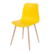 Shop for the odyssey white + yellow arm chair at eurway modern furniture + get free shipping on orders over $75. Elk Yellow Plastic Chair With Wooden Effect Metal Legs Asch7y Pair