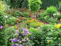 Foto Reihenhausgarten Mit Clematisberankten Obelisken Zentralem Blumenrondell Umrahmt Von Rindenmulchwegen Garten Bauerngarten Bepflanzung