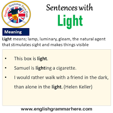 Learning spanish should be fun. Sentences With Light Light In A Sentence And Meaning English Grammar Here