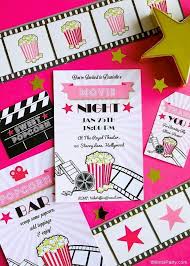 Movie Night Party Ideas In Pink Gold And Black Movie Night Invitations Movie Night Party Birthday Themes For Adults
