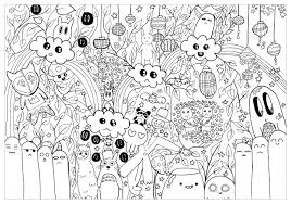 Totoro coloring pages are a fun way for kids of all ages to develop creativity, focus, motor skills and color recognition. Printable Easy Kawaii Colouring Pages Novocom Top
