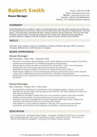 Managers of larger establishments may not be greatly involved. House Manager Resume Samples Qwikresume