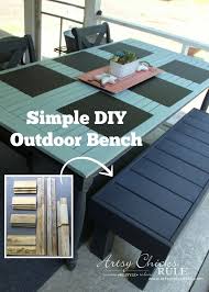 If you have a nice deck area which overlooks your property, you might like this idea. Simple Diy Outdoor Bench Thrifty Project Recycled Wood Artsy Chicks Rule