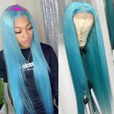Long wigs instantly give you extra length in any texture you want: Ali Coco Colored Wigs 13x4 Straight Light Blue Lace Front Human Hair Wig Orange Straight Hair Wigs Preplucked For Black Women Human Hair Lace Wigs Aliexpress