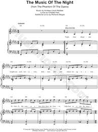 Andrew Lloyd Webber The Music Of The Night Sheet Music In Db Major Transposable Download Print Sheet Music Music Of The Night Music