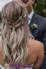 Lavender Garden Wedding Inspiration Wedding Hair Half Wedding Hair Down Bridal Hai Hair Styles Bridal Hairstyles With Braids Braided Hairstyles For Wedding