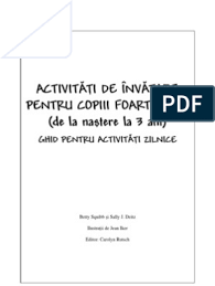 Conceptualizare l modelizare l implementare. Activitati De Invatare Pentru Copilul Mic 0 3 Ani Reading