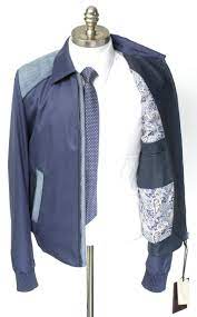 New Brioni Navy Cotton Python Snake Skin Leather Coat Jacket 50 M L Nwt 7500 Mont Deri Ceket Deri