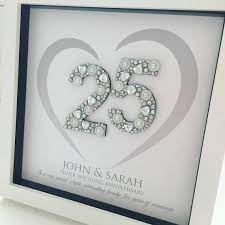Silberhochzeit Jubilaumsgeschenk 25 Jahriges Jubilaumsgeschenk Personalisierte 25 Silver Wedding Anniversary Gift Silver Wedding Anniversary Anniversary Frame