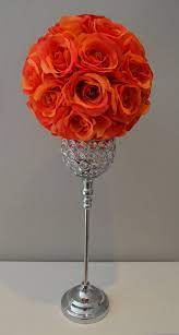 In our wide and varied selection, you'll find silk flowers for weddings like artificial bridal bouquets, seasonal decor like christmas trees and autumn arrangements, silk orchid sprays and so much more, all for affordable bulk prices. Burnt Orange Flower Ball Kissing Ball Pomander Ball Wedding Etsy Elegant Wedding Flowers Flower Ball Centerpiece Pomander Balls