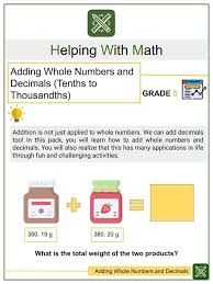 Graphic introduction to basic multiplication, multiplication tables and facts worksheets, 2 digit multiplication problems, multiplying larger numbers exercises, multiplication of decimals and fractions. Multiplying Decimals Worksheet Generator Helping With Math
