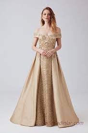 2019 Abiye Elbise Modelleri Sari Uzun Capraz Yaka Omuz Acik Kabarik Etek Desenli Kiyafet Kombinleri Elbise Modelleri Elbise The Dress