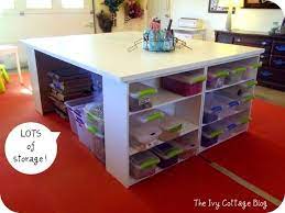 Organize Your Space Diy Craft Table Craft Tables With Storage Craft Table Diy Craft Table