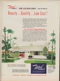 1953 National Homes Vintage Ad Now Air Conditioned Vintage House Real Estate Ads Brooklyn Real Estate