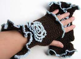 Victorian crocheted fingerless gloves are made of soft alpaca dark gray wool and trimmed with black acrylic. Victorian Fingerless Mittens Arts Crafts And Design Finds