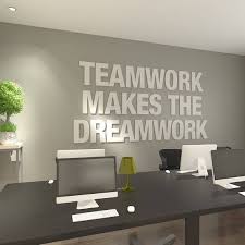 Using the latest digital technology, computer modelling and 3d. Teamwork Makes The Dreamwork 3d Office Wall Art Typography Etsy Officedesign Office Wall Design Business Office Decor Office Interiors