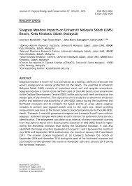 Check spelling or type a new query. Pdf Seagrass Meadow Impacts On Universiti Malaysia Sabah Ums Beach Kota Kinabalu Sabah Malaysia
