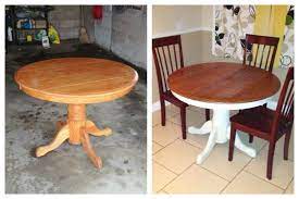 Pin By Lindsay Mitchell On Diy Diy Dining Table Kitchen Table Settings Painted Dining Table